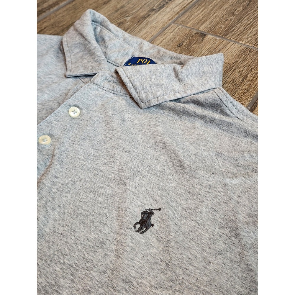 Polo Ralph Lauren Mens Classic Fit Grey Cotton Jersey Polo Shirt XL Pony Logo
